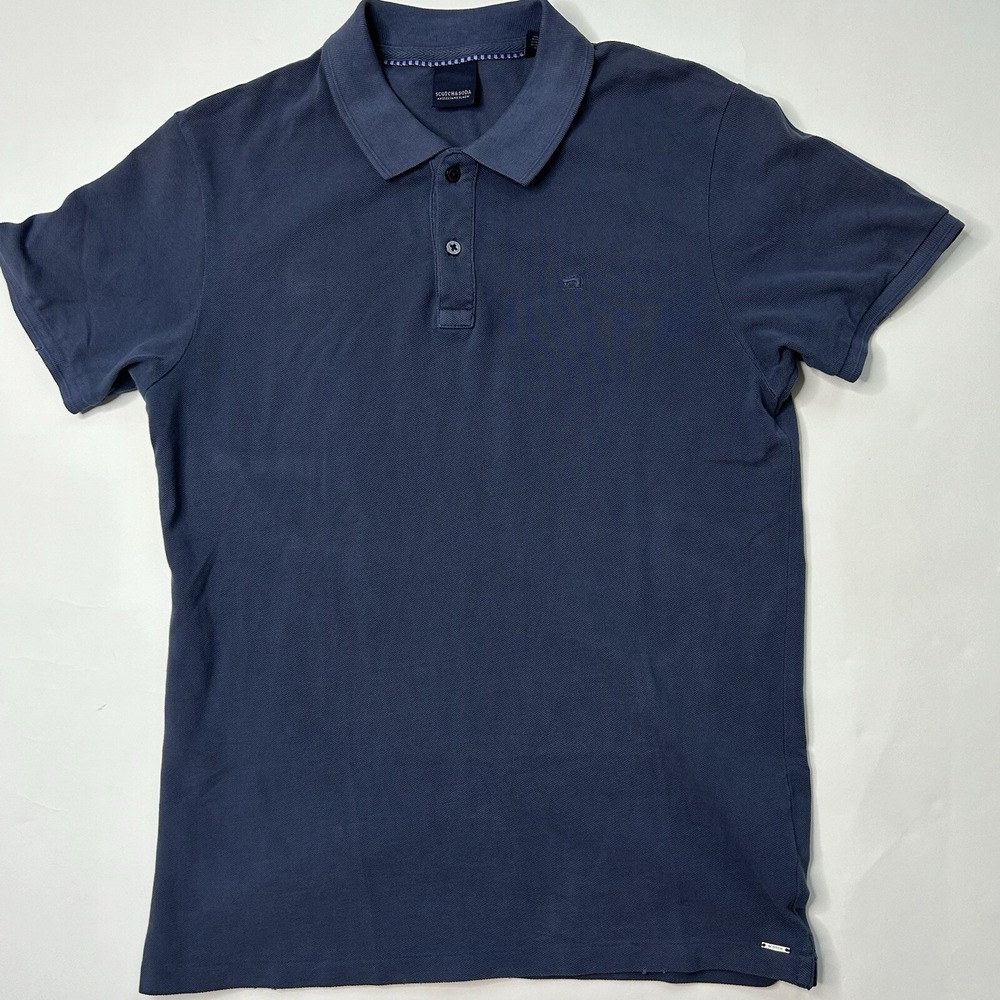 Scotch & Soda Shirt Mens XL Polo 100% Cotton Short Sleeve Knit Slim Fit